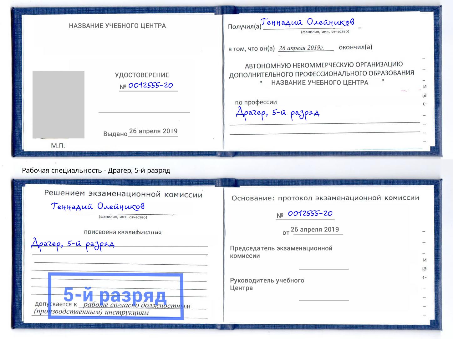 корочка 5-й разряд Драгер Шумерля